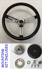 GTO Firebird Lemans Bonneville Grant Black Chrome Spoke Steering Wheel 13 1/2