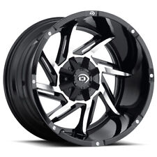 20x9 Vision Off-Road 422 Prowler Black Machined Wheels 8x6.5 (-12mm) Set of 4 picture