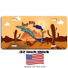 Road runner with desert background aluminum license plate car truck SUV Tag picture