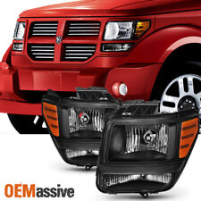 Fit 2007 2008 2009 2010 2011 Dodge Nitro Black Headlights Left & Right Side Pair picture