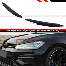 FOR 12-19 VW GOLF 7 VII R GTI GTD AB STYLE GLOSS BLACK HEADLIGHT EYELIDS COVERS picture