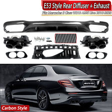 Carbon Look AMG E53 Look Rear Diffuser &Exhaust Tips For Mercedes W213 E300 E400 picture