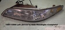 1997-1998 LINCOLN MARK VIII Left (Driver's) Side COMPLETE Headlight Clear Lens picture