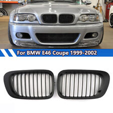 Matte Black Front Kidney Grille Grill For BMW E46 325CI 330CI Coupe 1999-2002 picture
