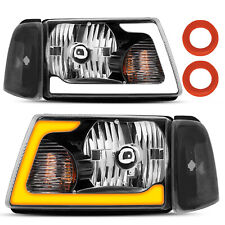 Black Clear Headlight W/LED DRL Sequential Turn Light For 2001-2011 Ford Ranger  picture