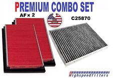 2x Engine Air Filter + CHARCOAL Cabin Air Filter for 2016-2023 Infiniti Q50 3.0L picture