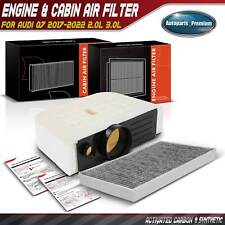 Engine & Activated Carbon Cabin Air Filter for Audi Q7 2017-2022 2.0L 3.0L picture