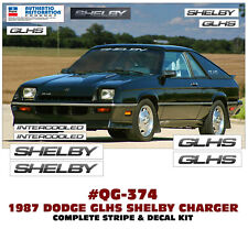 SP - QG-374 1987 DODGE GLHS SHELBY CHARGER - STRIPES & DECALS - LICENSED picture