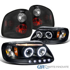 Fits Ford 97-03 F150 F-150 Black Dual Halo Projector Headlights+Tail Brake Lamps picture
