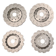 For RS7 14-16 Set of Front & Rear Vented Drilled Dimpled Disc Brake Rotors picture