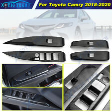For Toyota Camry 2018-2022 Carbon Fiber ABS Window Lift Switch Button Panel Trim picture