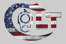 Colt 1911 with American USA Flag Gun Rights Tool Box Bumper Sticker Vinyl Decal picture