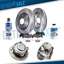 Front Drilled Brake Rotors & Ceramic Pads + Wheel Hub Bearing for BMW 335D 335I picture