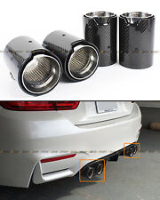FOR 2015-2019 BMW F80 M3 F82 M4 CARBON FIBER STAINLESS EXHAUST TIP FINISHERS X 4 picture