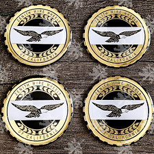Black and Gold Zenith Eagle Wire Wheel Chips Caps Set of 4 Size 2.25 inches picture
