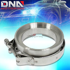 GT45 T304 STAINLESS STEEL V-BAND TURBO/TURBOCHARGER ELBOW DOWNPIPE CLAMP+FLANGE picture