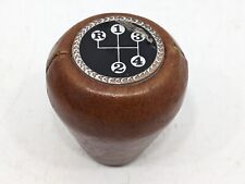 Vintage Brown Leather 4 Speed Gear Shift Knob Handle Accessory Manual Shifter picture