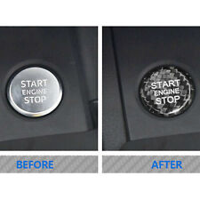 Black Carbon Fiber Start Button Cover Cap Trim Fits Audi A4L A5 A6L A7 Q3 Q5 Q7 picture