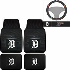 NEW 5PC MLB Detroit Tigers Car Truck Rubber Floor Mats & Steering Wheel Cover picture