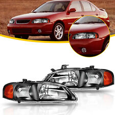 Headlights FOR Nissan Sentra 2000-2003 Black Light Front Headlamps Replace picture