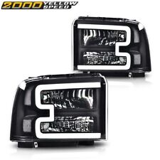 LED DRL Clear/Black Headlights Fit For 05-07 Ford F250 F350 F450 F550 Super Duty picture