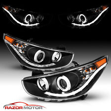 For 2012-2014 Hyundai Accent Sedan/Hatchback LED Halo Projector Black Headlights picture