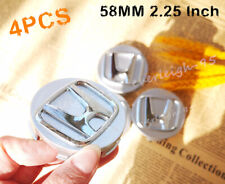 4PCS Silver With Chrome Logo Wheel Rim Center Hub Caps For Honda 58MM/2.25