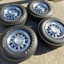 1969 70 Original Ford Mustang Cougar Steel Rally Wheels Goodyear Polyglas tires picture