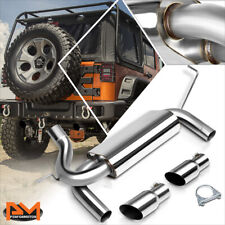 For 07-17 Jeep Wrangler Dual Tip Muffler T-304 Stainless Steel Catback Exhaust picture