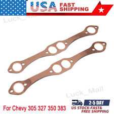 SBC Oval Port Copper Header Exhaust Gaskets For SB Chevrolet 327 283 350 383 400 picture