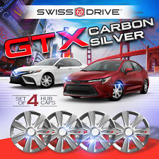 GTX Carbon Silver Wheel Covers Snap On Hub Cap fit Steel Rim Toyota Nissan Honda picture