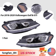 For 2018-2020 Volkswagen Golf & GTI Halogen Headlight Lamp Left Right 2pcs Pair picture