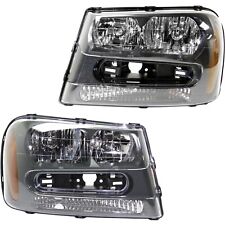 Halogen Headlight Set For 2002-2009 Chevy Trailblazer Left & Right w/Bulbs Pair picture