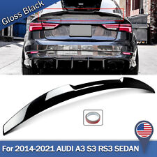For 2015-21 AUDI A3 8V S3 RS3 Sedan Gloss Black M4 Style Rear Trunk Spoiler Wing picture