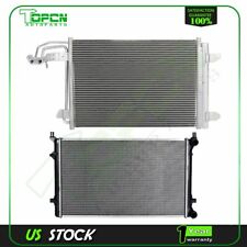 Fits Volkswagen Golf GTI Jetta Rabbit Replacement Radiator & Condenser Assembly picture