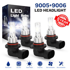 9006 9005 LED Headlight KIT Combo Bulbs 10000K High Low Beam Super Bright White picture
