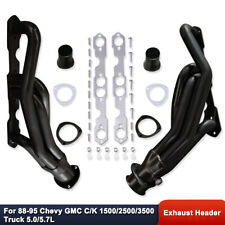 For Chevy SBC GMC 1500 2500 Pickup V8 1988-1995 Black Steel Exhaust Headers picture
