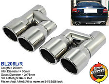Exhaust tips tailpipes trims S/Steel for Audi A4 A5 A6 A7 A8 S4 S5 S6 S7 S8 picture
