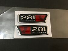 S281 EMBLEM PAIR OF SALEEN 281 BADGE NEW NEVER INSTALLED RED CHROME BLACK picture