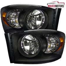 Black Headlights Fits 2006-2008 Dodge Ram 1500 2006-2009 Ram 2500 3500 Lamps picture