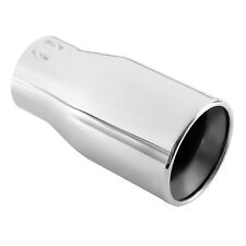 Double Wall Chrome Exhaust Tip Stainless Steel Muffler Pipe 3