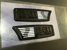 S281 EMBLEMS PAIR OF SALEEN 281 BADGE NEW NEVER INSTALLED GLOSS BLACK / WHITE picture