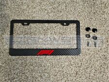 F1 Racing Carbon Fiber Printed Pattern Black Aluminum License Plate Frame picture