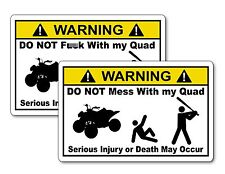 QUAD Vinyl Warning Sticker Decal ATV Racing Funny YZF Raptor Grizzly TRX KFX picture