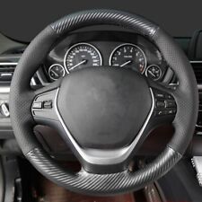 Black Leather PU Carbon Fiber Steering Wheel Cover for BMW 316i 320i 328i 320d picture