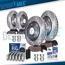 Front Rear Drilled Rotor Brake Pad +24pc Lugnut w/keys for 10-17 Equinox Terrain picture