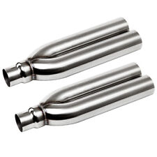 2.5'' 3 inch Inlet/outlet blast pipes exhaust STAINLESS UNIVERSAL MUFFLER 2pcs picture