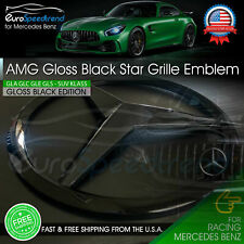 AMG Gloss Black Front Emblem Star Mercedes Sport Badge Cover GLC GLA GLE GLS SUV picture