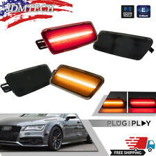 4PCS Smoked Front Amber Rear Red LED Side Marker Lights For 12-18 Audi A7 S7 RS7 picture
