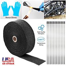 2in 50FT Exhaust Heat Wrap Fiberglass Header Pipe Heat Wrap with 12 Locking Ties picture